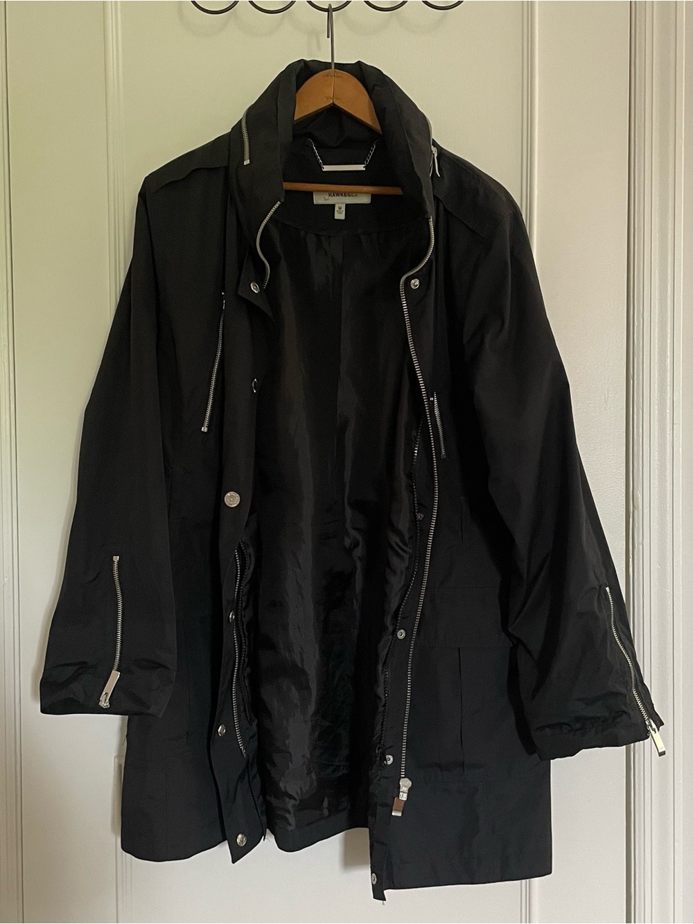 Hawke & Co Black Jacket with Hidden Hood